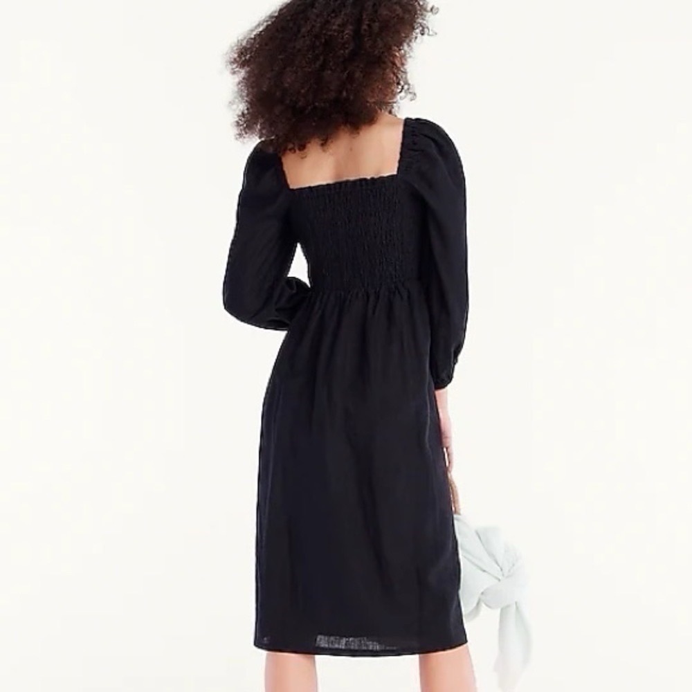 NEW J.Crew Women’s Linen Daydream Midi Dress Black - Picture 7 of 14